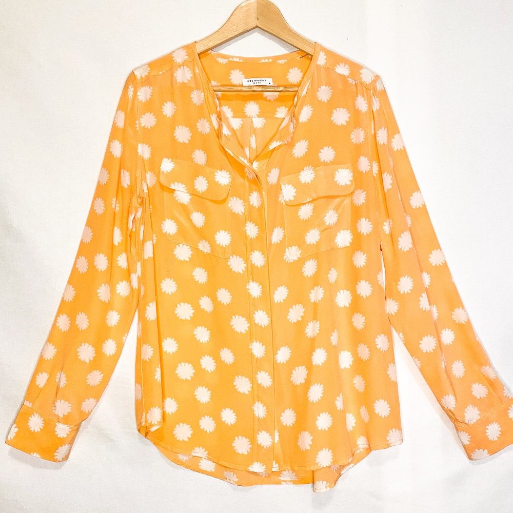 NWT Equipment Silk Blouse in Peach Floral Print